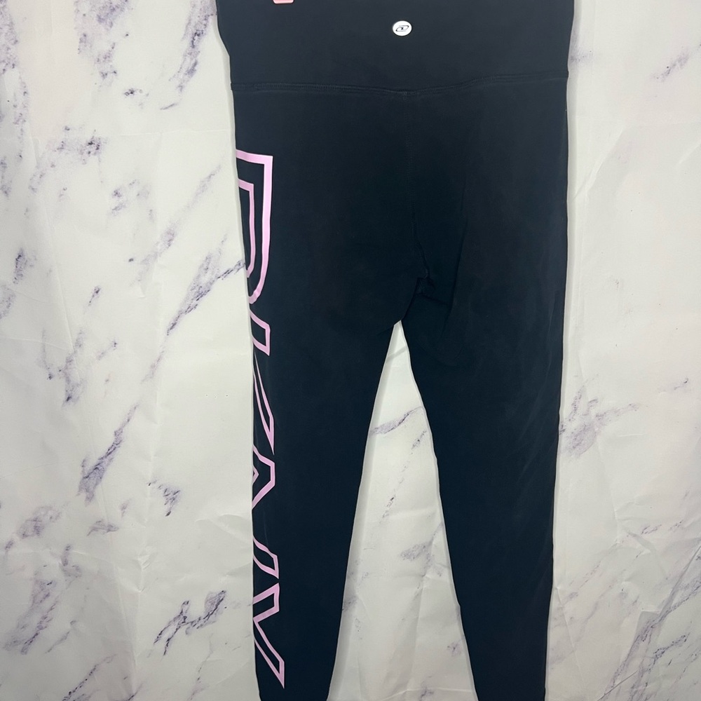 DKNY Logo Capri Black Leggings Sz S - Picture 3 of 4